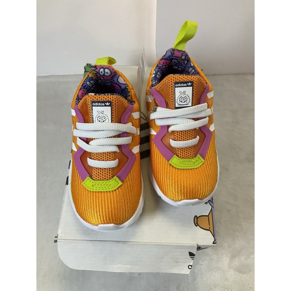 Adidas Originals X‎ Kevin Lyons Kids Shoes Flex El I Orange White GZ6177 Size 6K - Picture 3 of 7